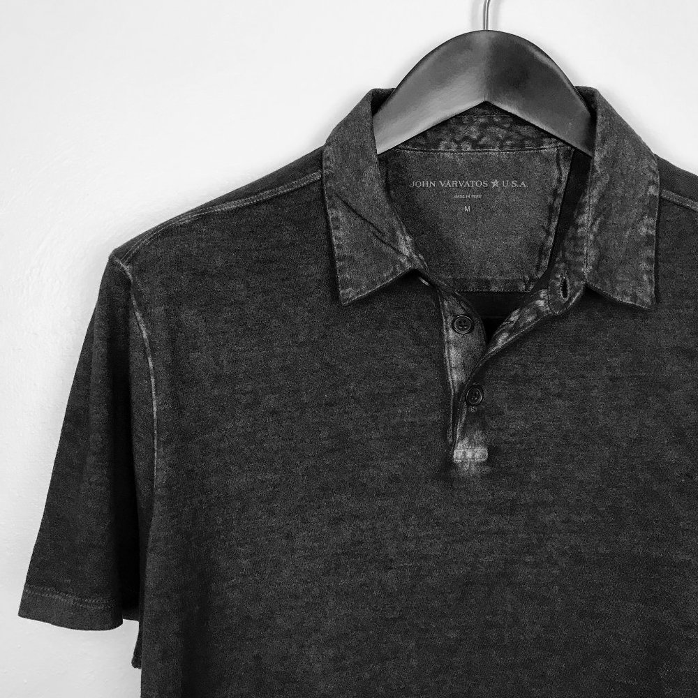 John Varvatos NWT Men's Polo Shirt, Black, Medium